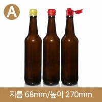 유리병 (A타입)웨이 갈색기름병 500ml(A-W)48개(박스상품)